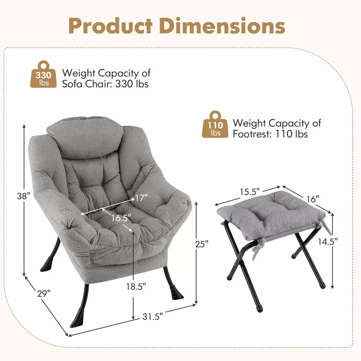 Accent All-in-one Chair Leisure Armchair Ergonomic