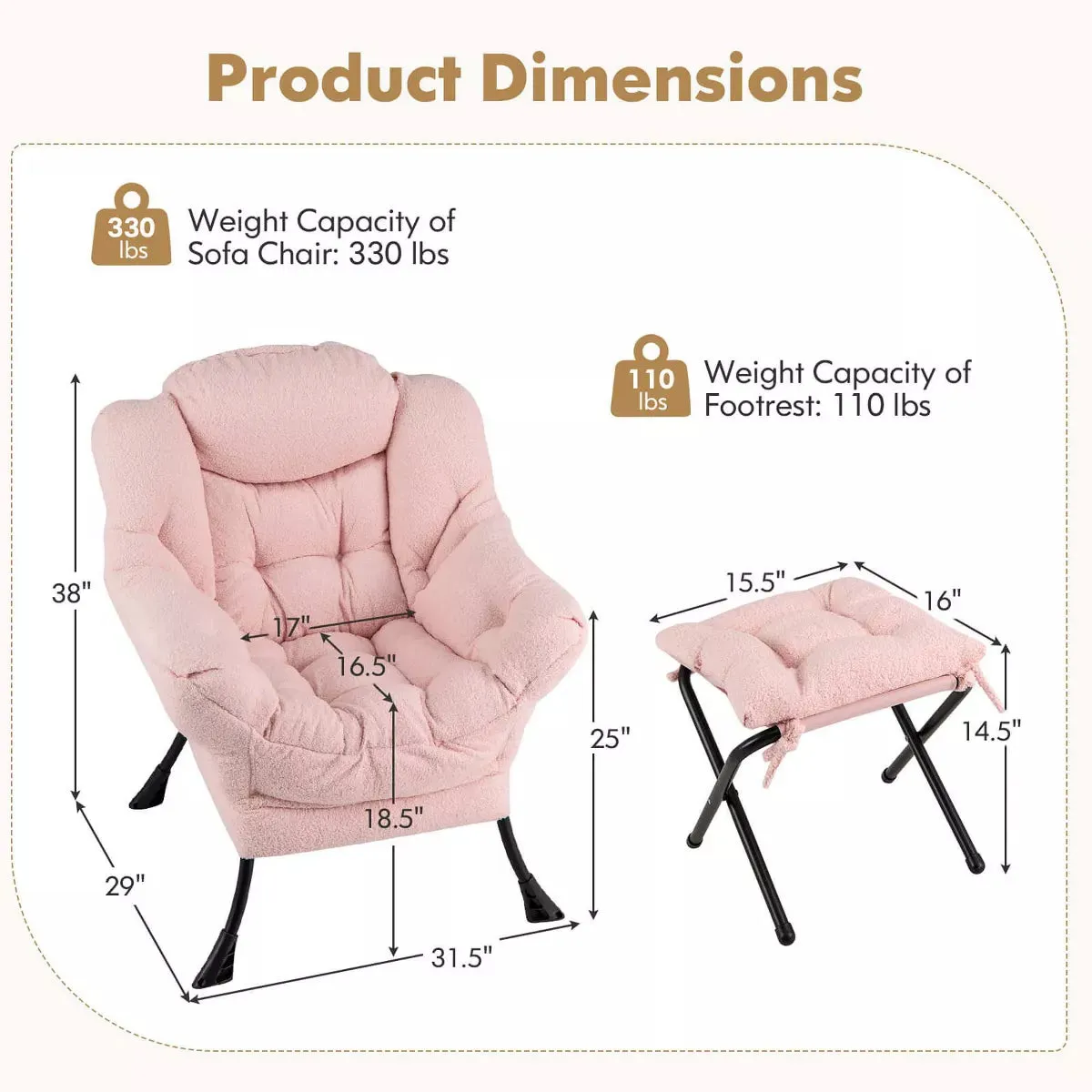 Accent All-in-one Chair Leisure Armchair Ergonomic