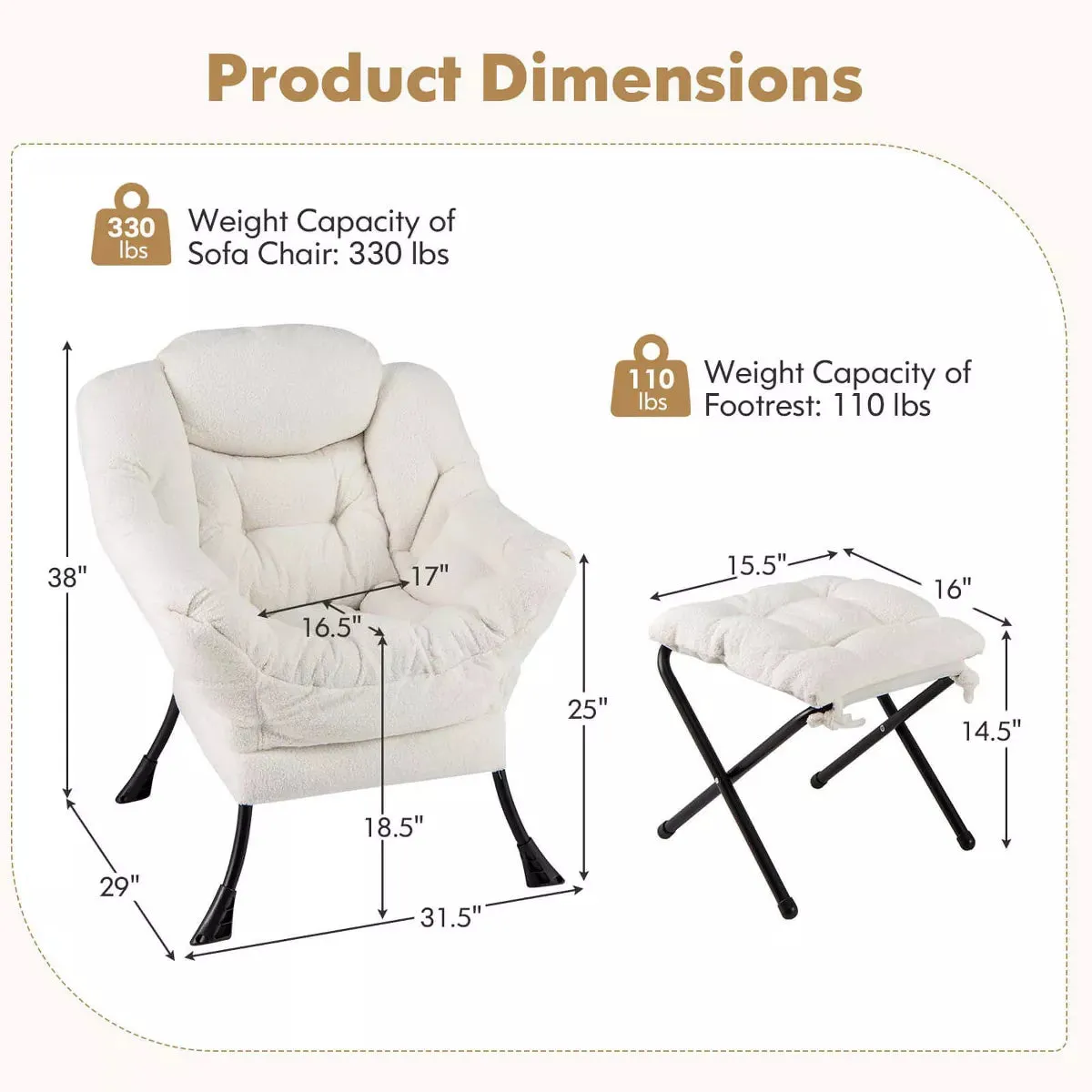 Accent All-in-one Chair Leisure Armchair Ergonomic