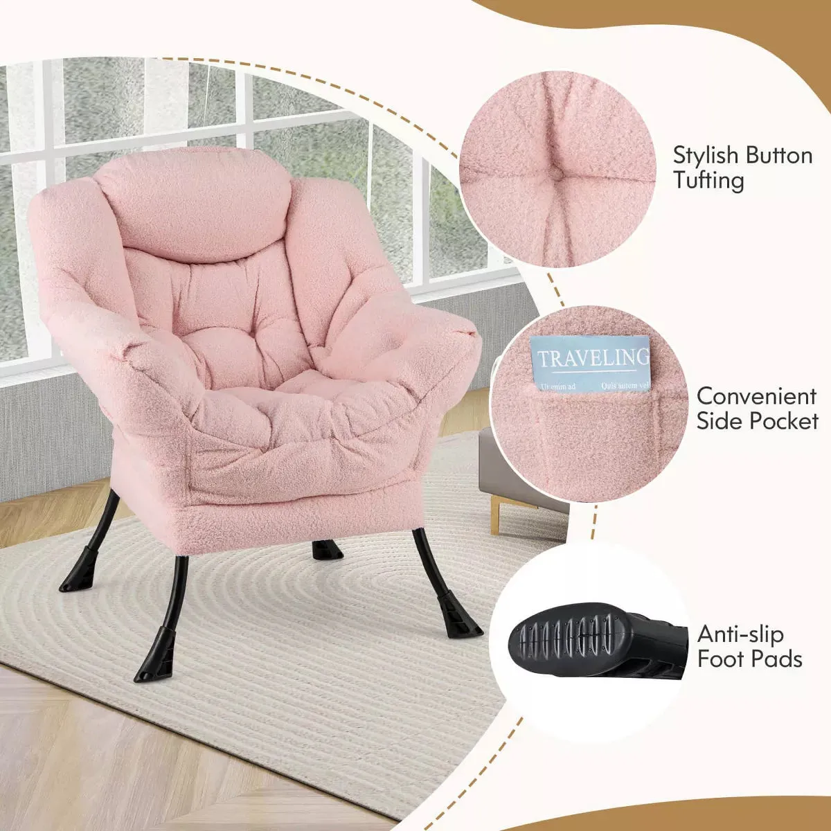 Accent All-in-one Chair Leisure Armchair Ergonomic