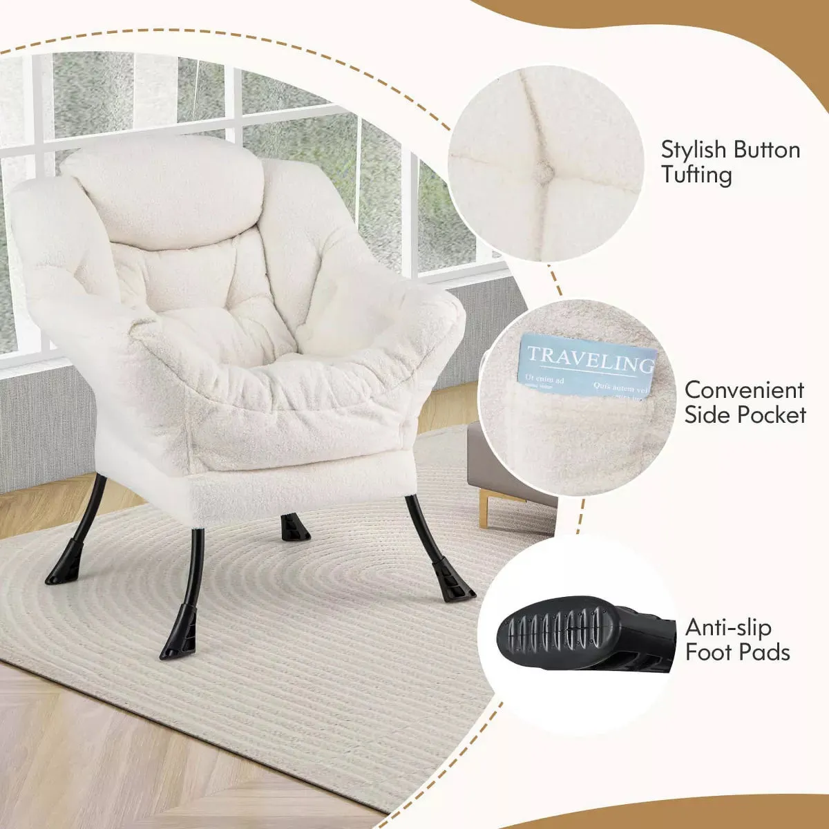 Accent All-in-one Chair Leisure Armchair Ergonomic