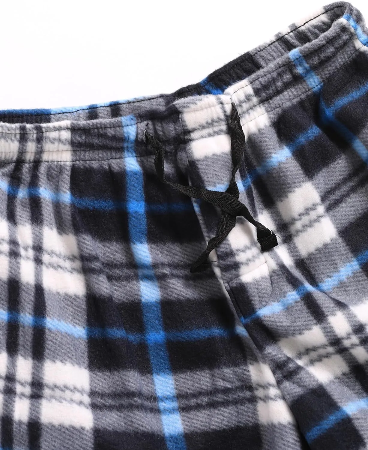 Active Club 3 Pack Mens Fleece Pajama Pants - Plaid Lounge Bottoms with Pockets (S- 3X)