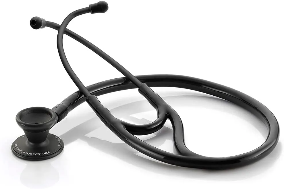 ADC Adscope 606 Ultra Lightweight Cardiology Stethoscope with Tunable AFD Technology, 28 inch Length, Tactical All Black