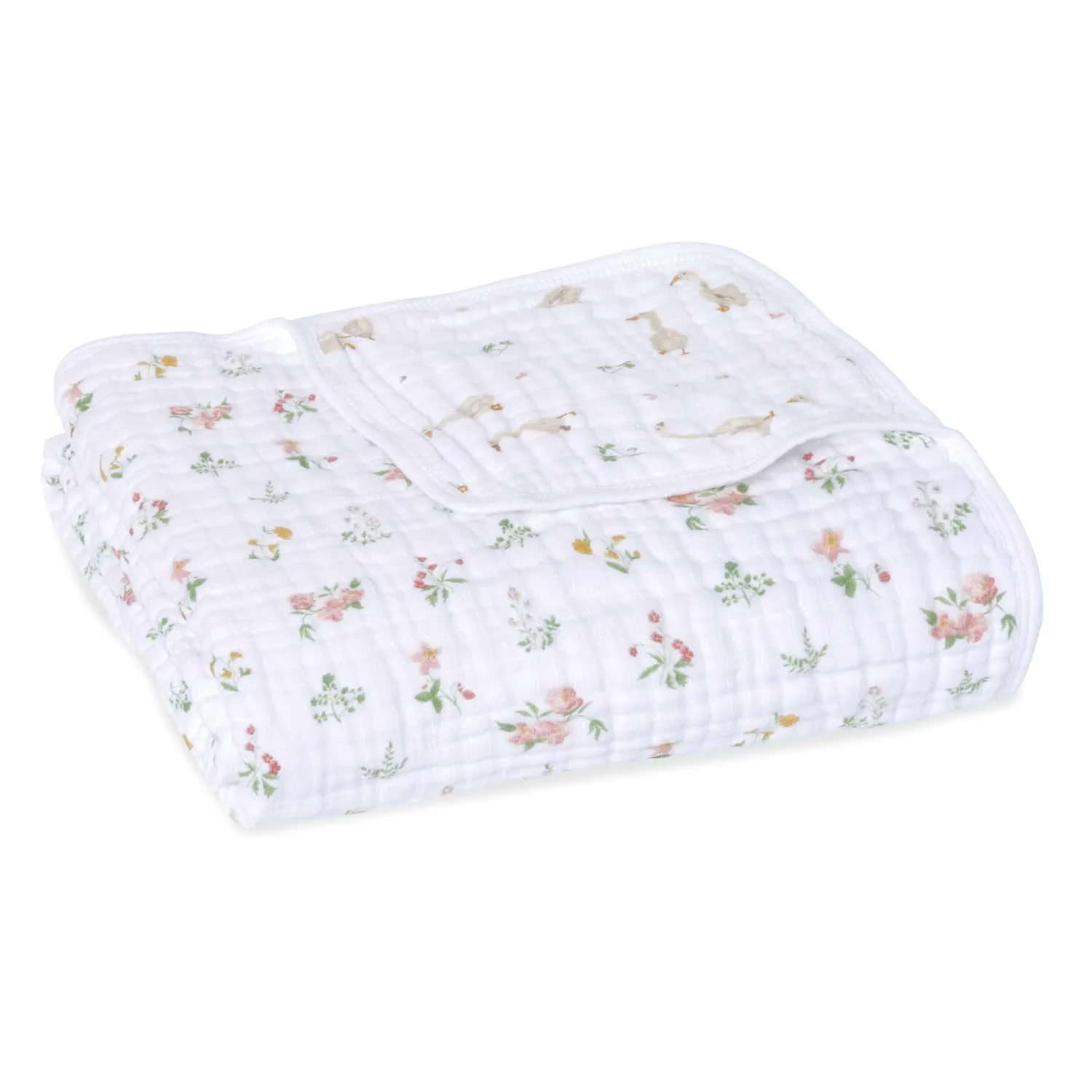 aden   anais Essentials Dream Blanket, Muslin Baby Blankets for Girls & Boys, Ideal Lightweight Newborn Nursery & Crib Blanket, Country Floral
