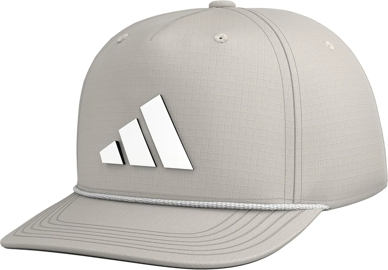 adidas Men's Midrange Structured High-Crown Slight Pre Curve Brim Adjustable Fit Snapback Hat with Retro Rope Cording Detail