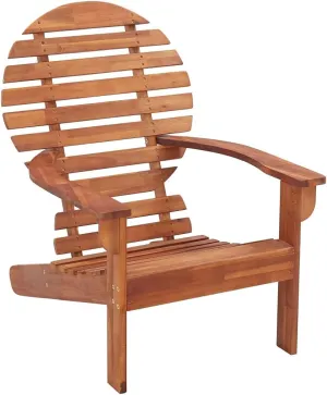 Adirondack Chair Solid Acacia Wood Outdoor Patio Lounge Chair with Wide Arms and Contoured Seat Durable Garden Furniture for Beach, Lawn, Porch, and Backyard
