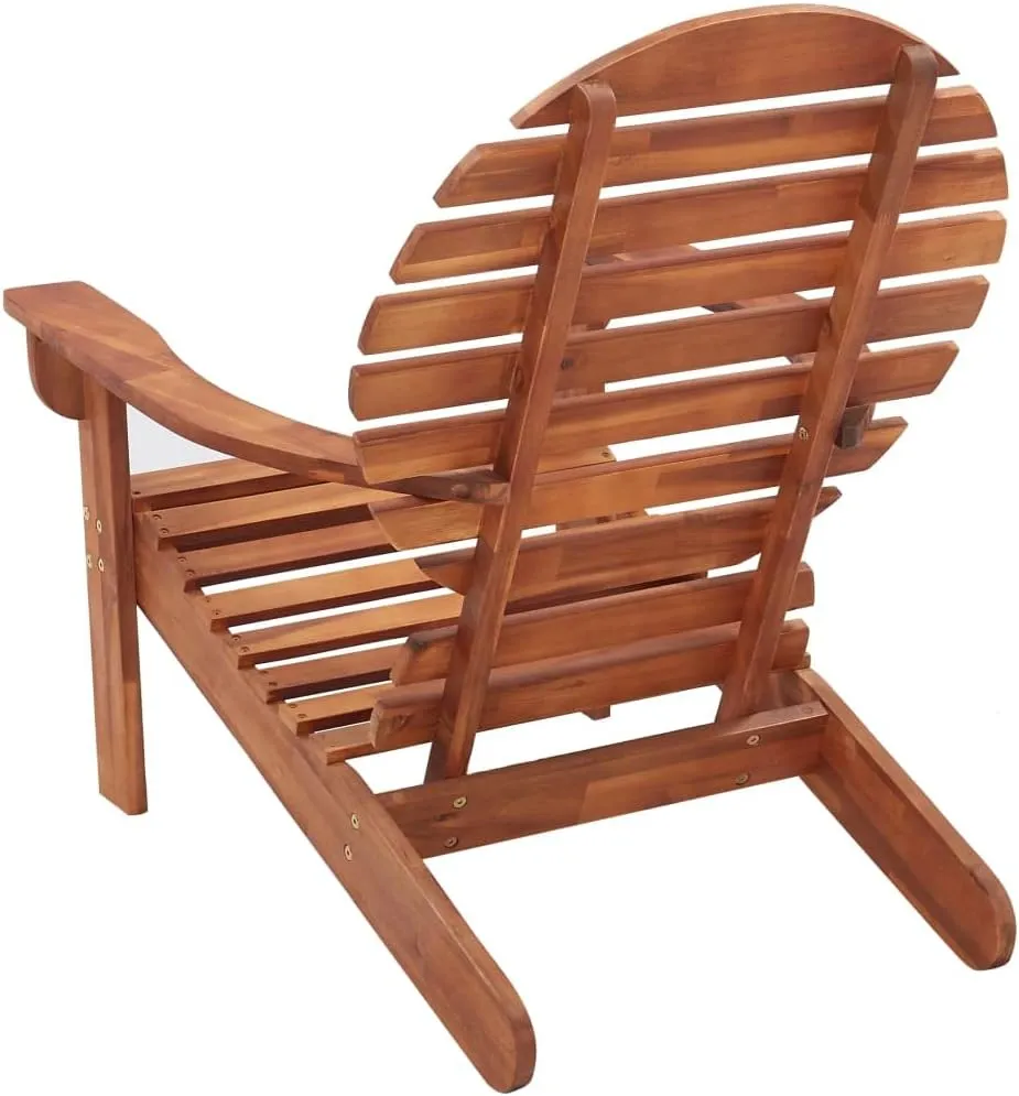 Adirondack Chair Solid Acacia Wood Outdoor Patio Lounge Chair with Wide Arms and Contoured Seat Durable Garden Furniture for Beach, Lawn, Porch, and Backyard
