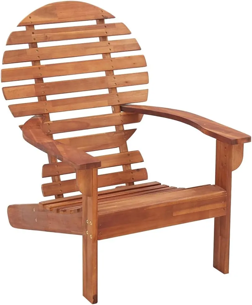 Adirondack Chair Solid Acacia Wood Outdoor Patio Lounge Chair with Wide Arms and Contoured Seat Durable Garden Furniture for Beach, Lawn, Porch, and Backyard