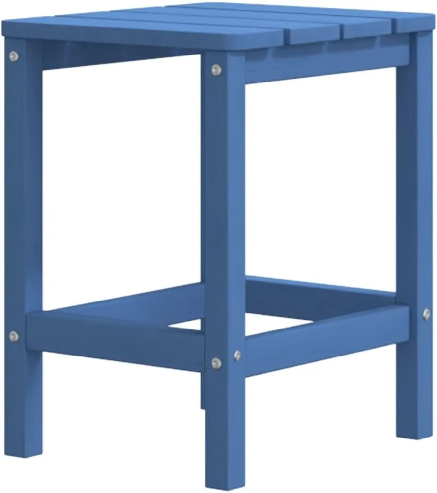 Adirondack Chair with Table HDPE Aqua Blue Outdoor Patio Furniture Set, All-Weather Lounge Chair and Side Table for Garden, Poolside, Backyard Relaxation (Assembly Required)