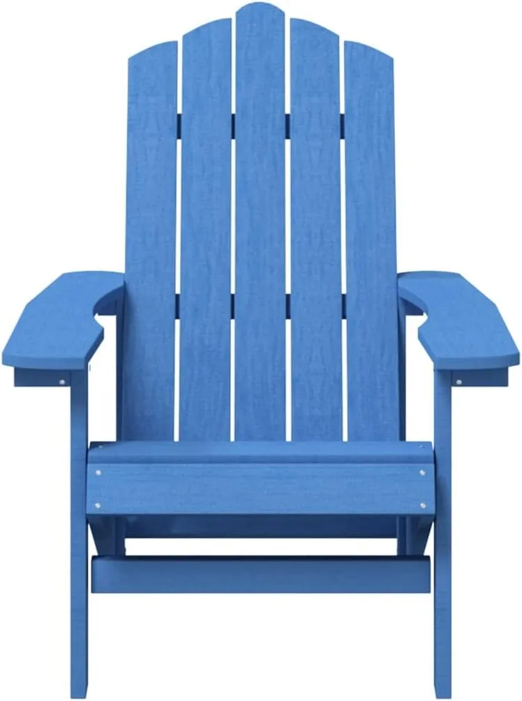 Adirondack Chair with Table HDPE Aqua Blue Outdoor Patio Furniture Set, All-Weather Lounge Chair and Side Table for Garden, Poolside, Backyard Relaxation (Assembly Required)