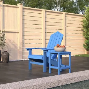 Adirondack Chair with Table HDPE Aqua Blue Outdoor Patio Furniture Set, All-Weather Lounge Chair and Side Table for Garden, Poolside, Backyard Relaxation (Assembly Required)