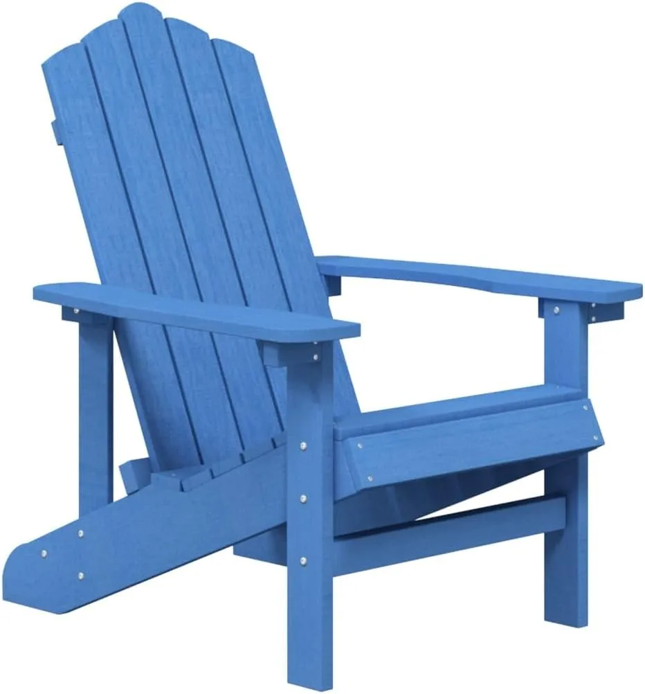 Adirondack Chair with Table HDPE Aqua Blue Outdoor Patio Furniture Set, All-Weather Lounge Chair and Side Table for Garden, Poolside, Backyard Relaxation (Assembly Required)