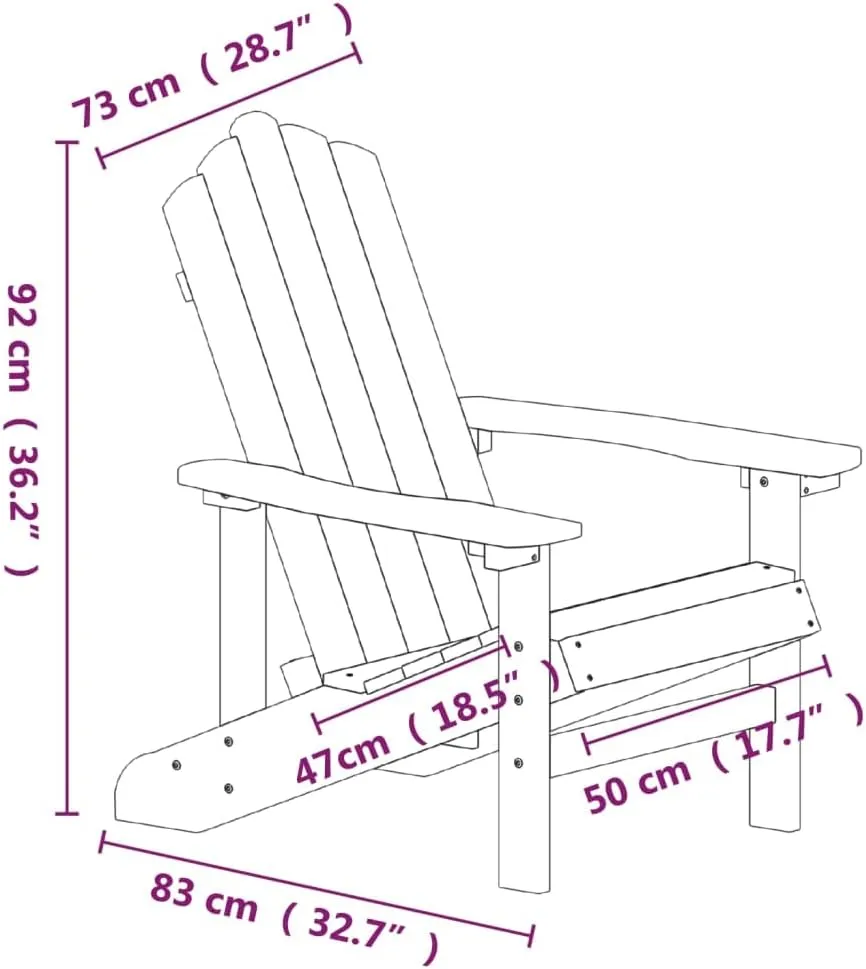 Adirondack Chairs and Table Set Outdoor Patio Furniture HDPE Brown 2 Chairs with Side Table Weather-Resistant Lounge Seating for Garden Backyard Deck