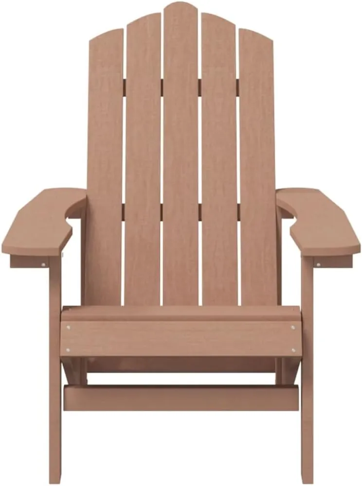 Adirondack Chairs and Table Set Outdoor Patio Furniture HDPE Brown 2 Chairs with Side Table Weather-Resistant Lounge Seating for Garden Backyard Deck