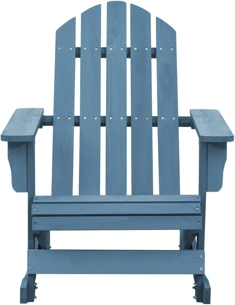 Adirondack Rocking Chair Solid Fir Wood Outdoor Furniture Blue 36.2" Patio Chair with Ergonomic Design for Backyard Deck Poolside