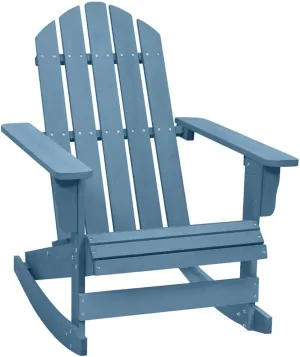 Adirondack Rocking Chair Solid Fir Wood Outdoor Furniture Blue 36.2" Patio Chair with Ergonomic Design for Backyard Deck Poolside