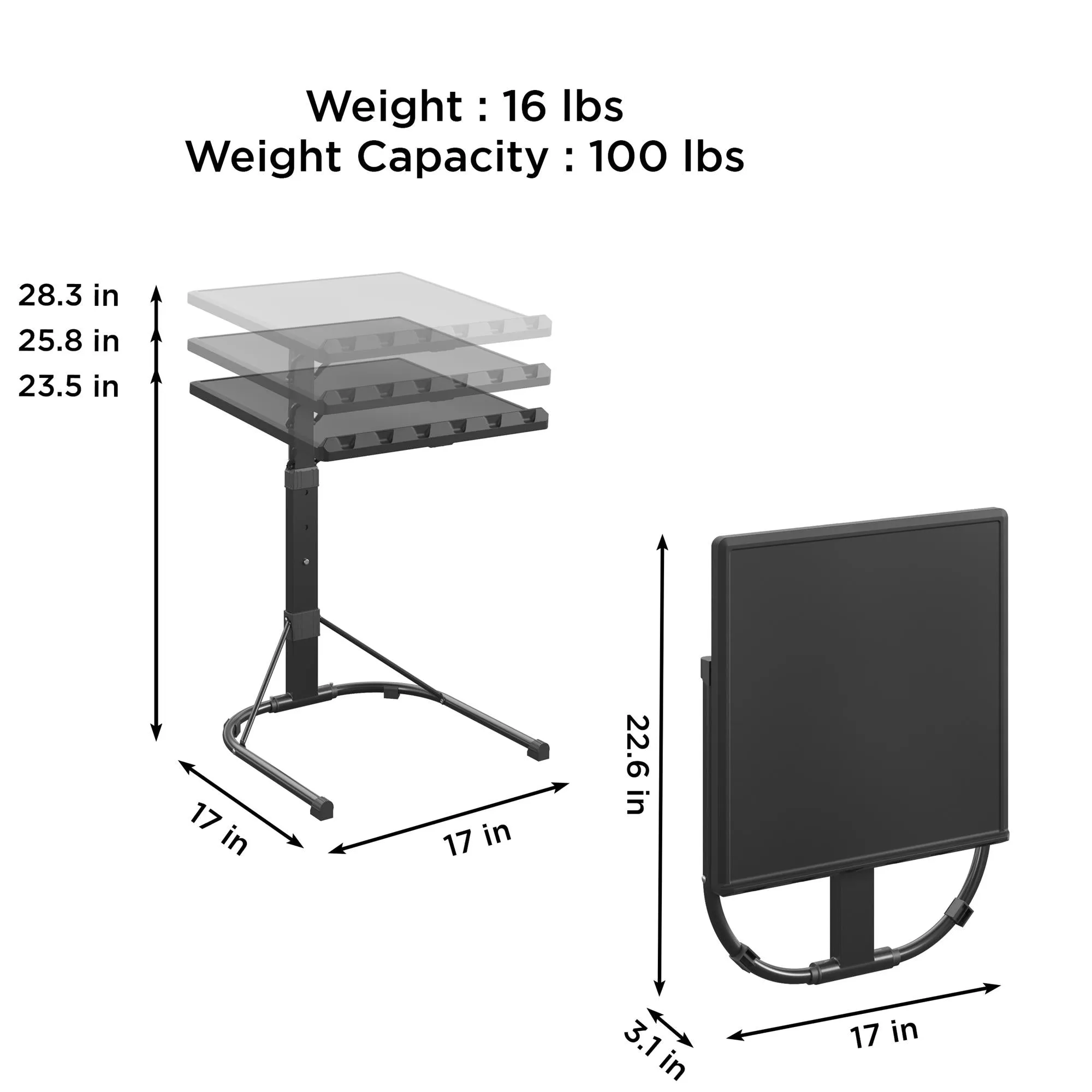 Adjustable Height Personal Folding Activity Table