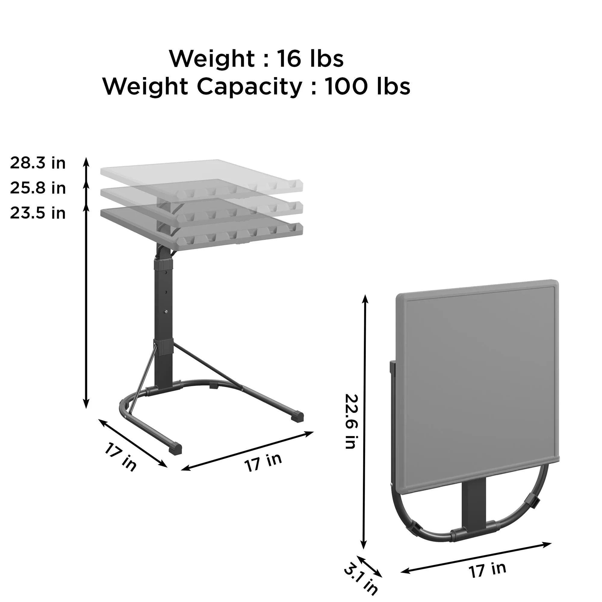 Adjustable Height Personal Folding Activity Table