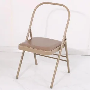Adult Foldable Backless Yoga Chair with a Load Capacity of 300 kilograms. Yoga Auxiliary Chair with Lumbar Back Support Freed Back Pain Chair can Assist in Completing Yoga Movements.,Brown