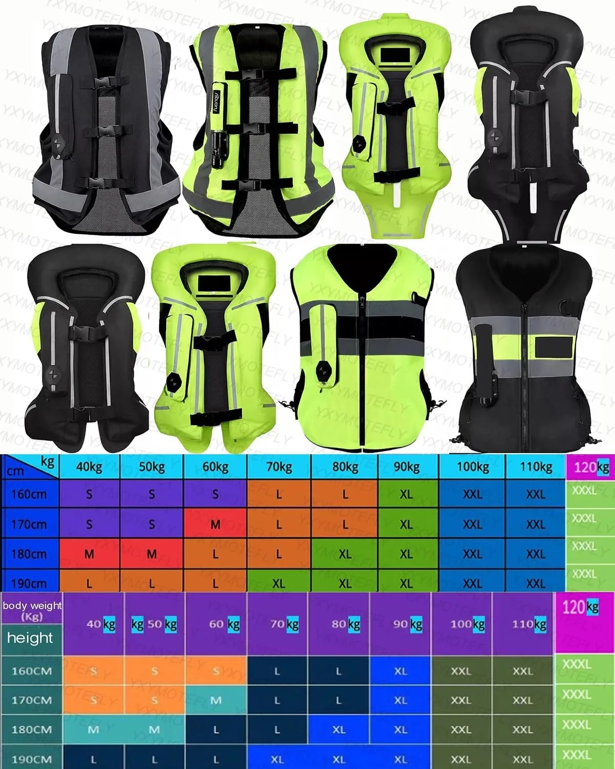 Adult Motorcycle Airbag Vest Wearable Air Bag Jacket, Lightweight, Adjustable, Motorcycle Or Horse