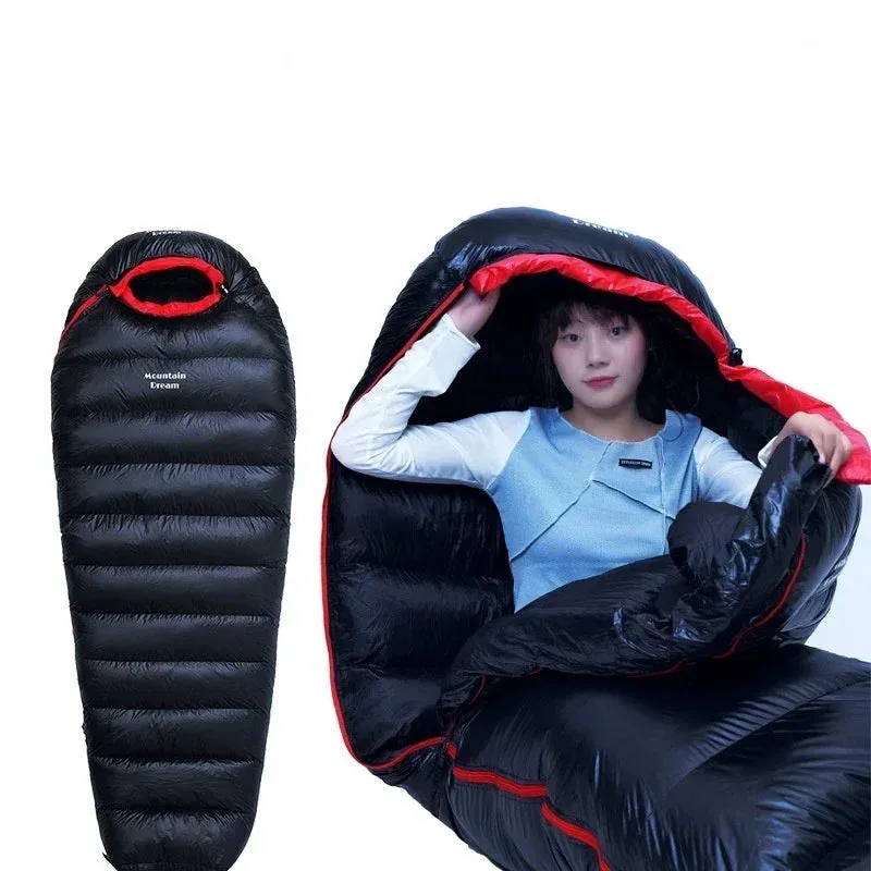 Adult Mummy Sleeping Bag - Thicken Warm Duck Down Ultralight Sleeping Bag