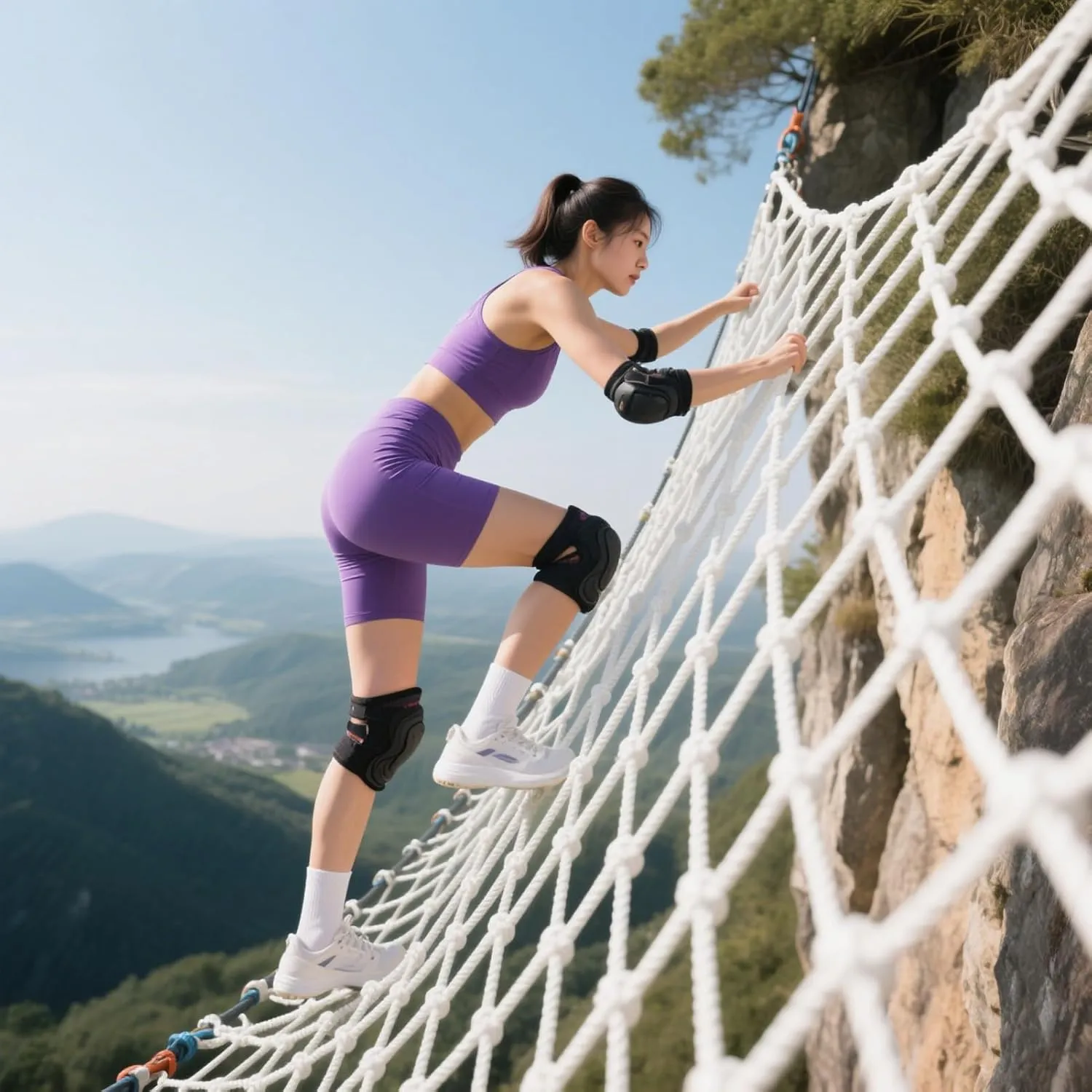 Adults Climbing Net Outdoor - Climbing Cargo Net Rope Ladder for Playground Jungle Gym Treehouse - Heavy-Duty Obstacle Course & Swingset Training Equipment,200x200cm