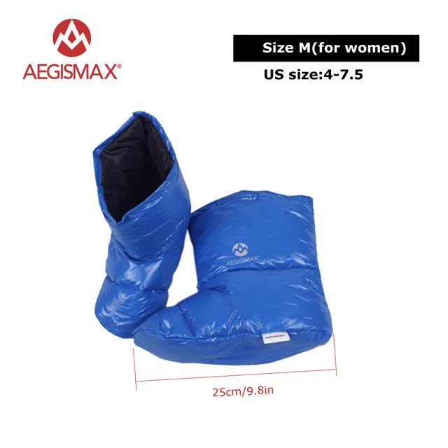 AEGISMAX Duck Down Slippers Shoes Bootees Boots Footwear Camping Feet Cover Warm Hiking Outdoor