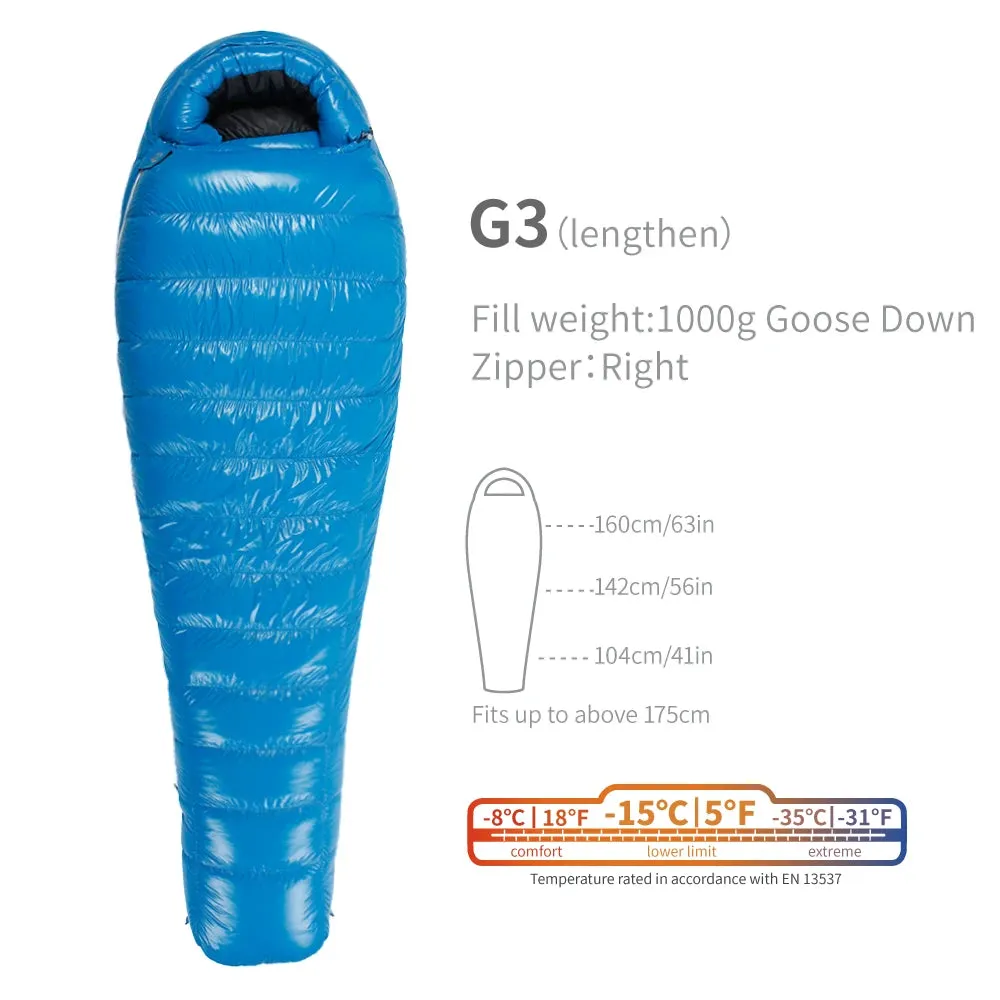 AEGISMAX G3 -15 Degree 800FP Goose Down Sleeping Bag Ultralight Sleeping Bag for Men & Women