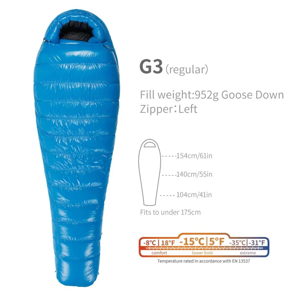 AEGISMAX G3 -15 Degree 800FP Goose Down Sleeping Bag Ultralight Sleeping Bag for Men & Women