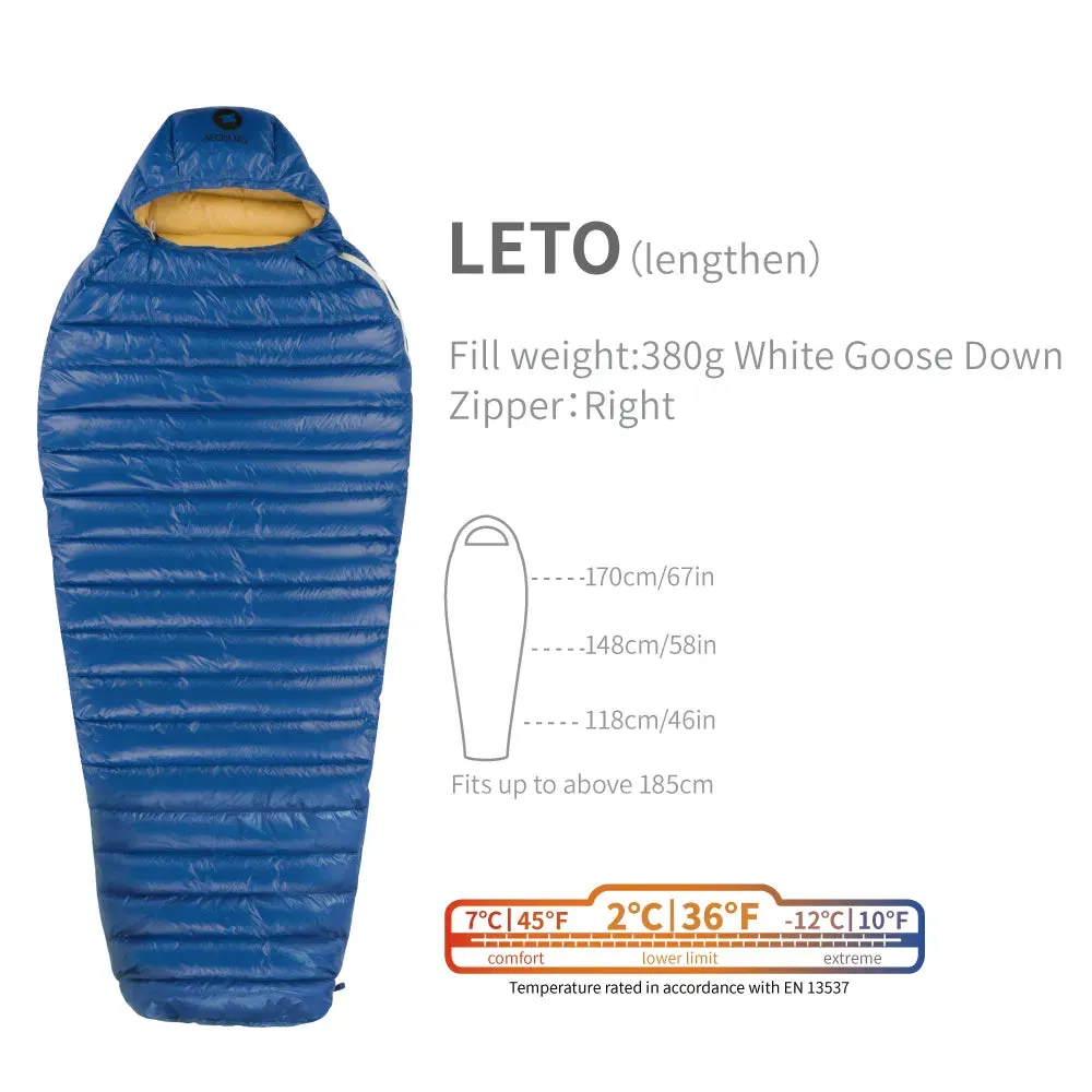 AEGISMAX LETO 2 Degree 700FP Ultra Dry Goose Down Sleeping Bag Ultralight Bag for Men & Women