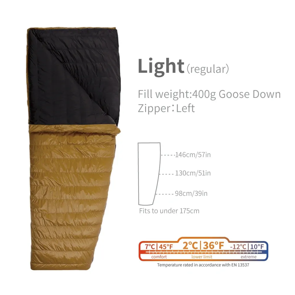 AEGISMAX Light 2 Degree 800FP Goose Down Sleeping Bag Ultralight Sleeping Bag for Men & Women
