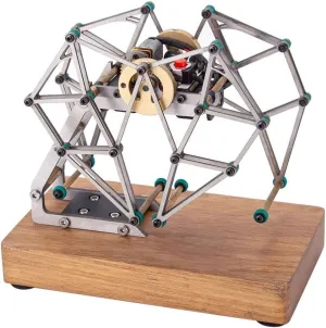 Aetheria Mini Strandbeest Model That Run, Gear-Driven Walking Model with Base, 3D Metal Experimental Science Toy for Adults