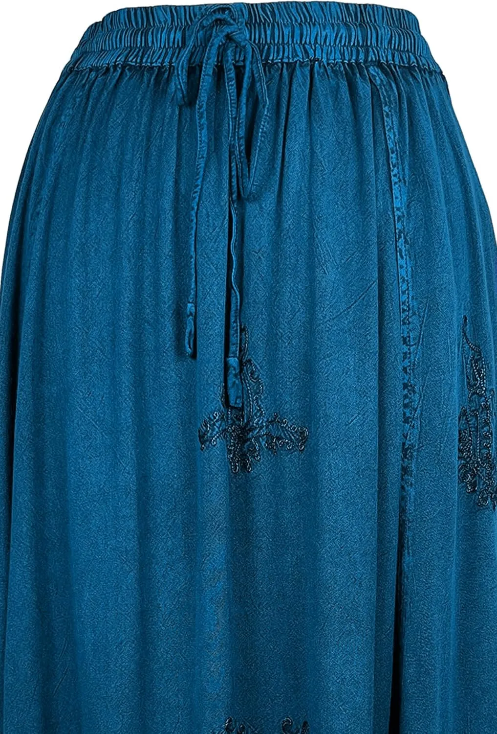 Agan Traders 2025 Spring Women's Flowy Handkerchief Hemline Midi Maxi Skirts for Women - Gypsy Embroidered Ruffle Long Skirts