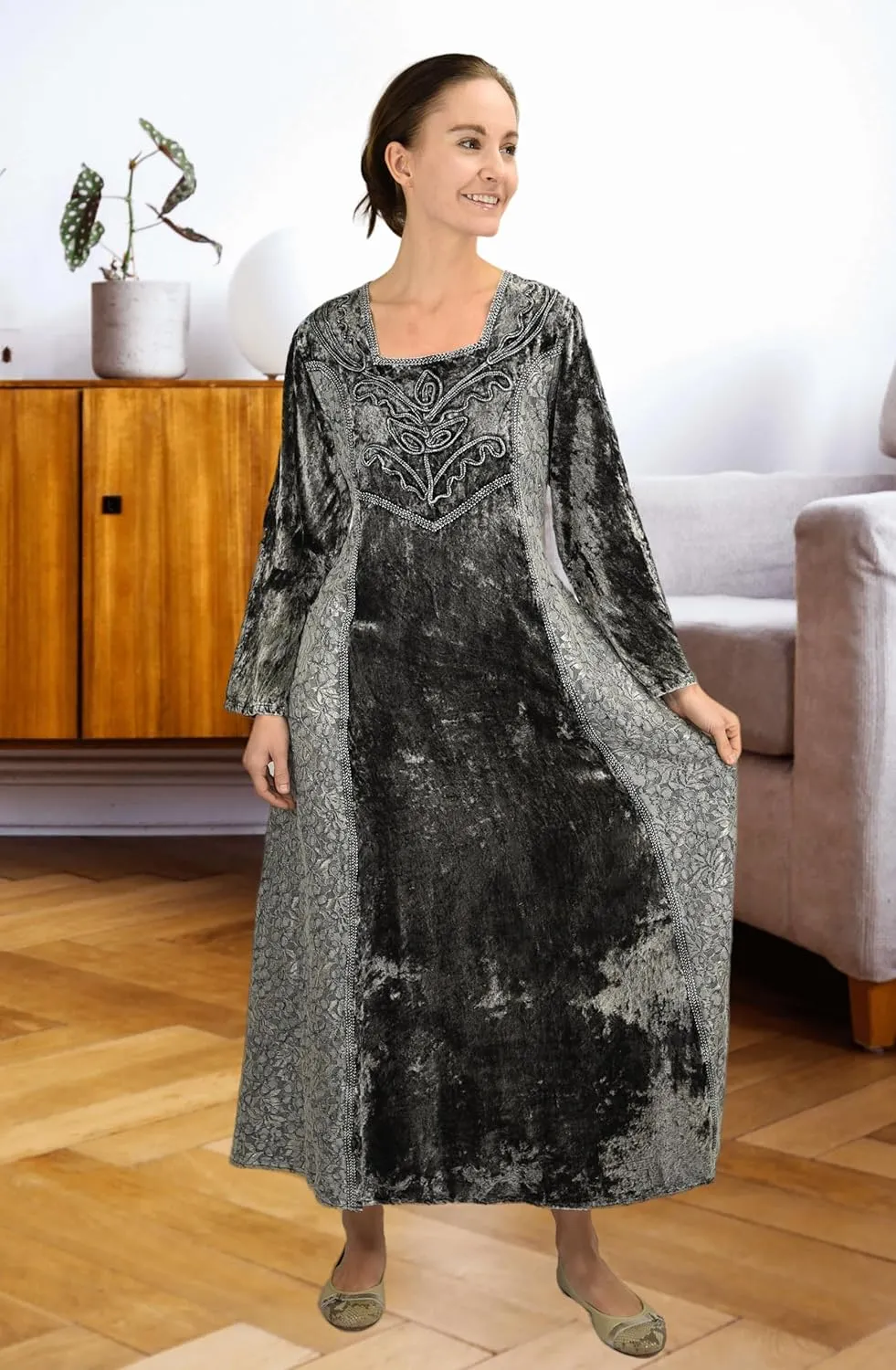 Agan Traders Women's 2025 Renaissance Vintage Long Dress Gown Maxi
