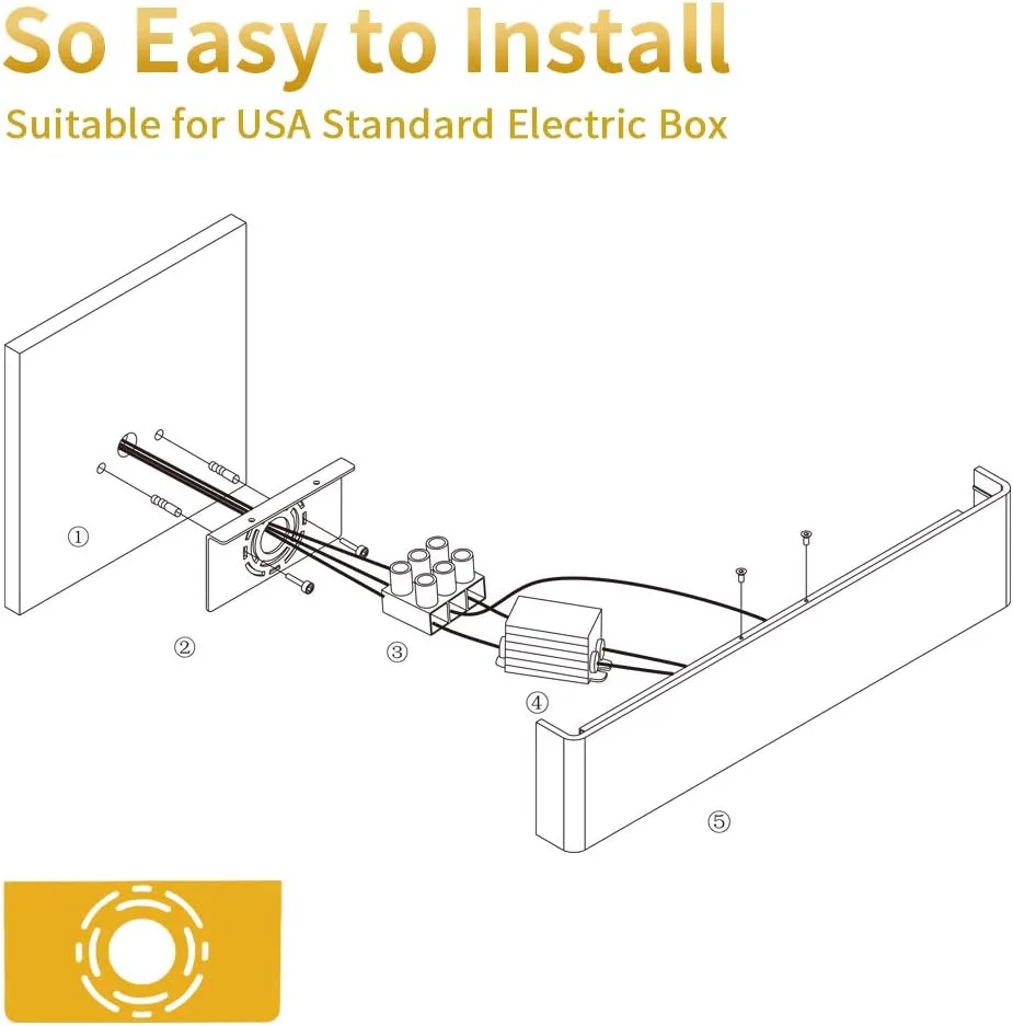 Aipsun 20W/24in Rectangular LED Black Modern Wall Sconce Horizontal Up and Down Wall Mount Light for Indoor Vanity Bar Light Bedroom Living Room Bathroom Home Lighting Fixtures (Warm White 3000K)