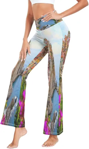 ALAZA Women's Rialto Bridge Venetian Flare Yoga Pants