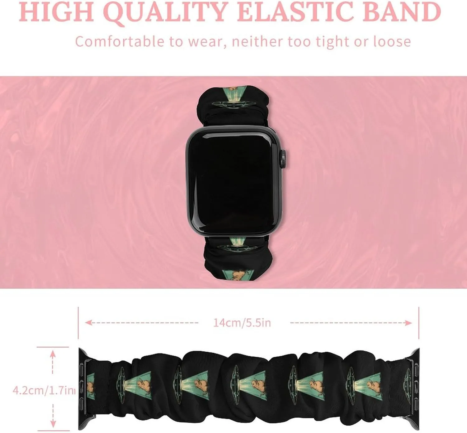 Aliens Capybara Guinea Pigs Fashion Watch Strap Scrunchies Wristbands Compatible With IWatch Series