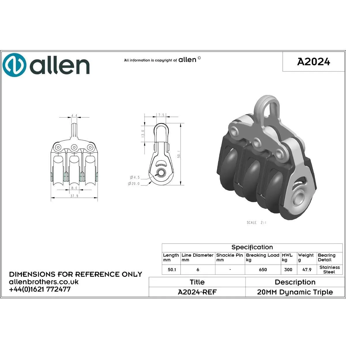 Allen 20mm Triple Block