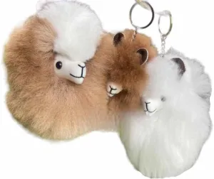 Alpaca Fur Keychain, Royal Alpaca Fur, Handmade Stuffed Keyring, gift bag accessories, Miniature Alpaca keychain