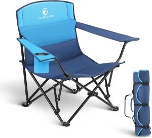 ALPHA CAMP Low Profile Camping Chair Portable Lawn Chairs Folding Support 300 LBS Collapsible Chair