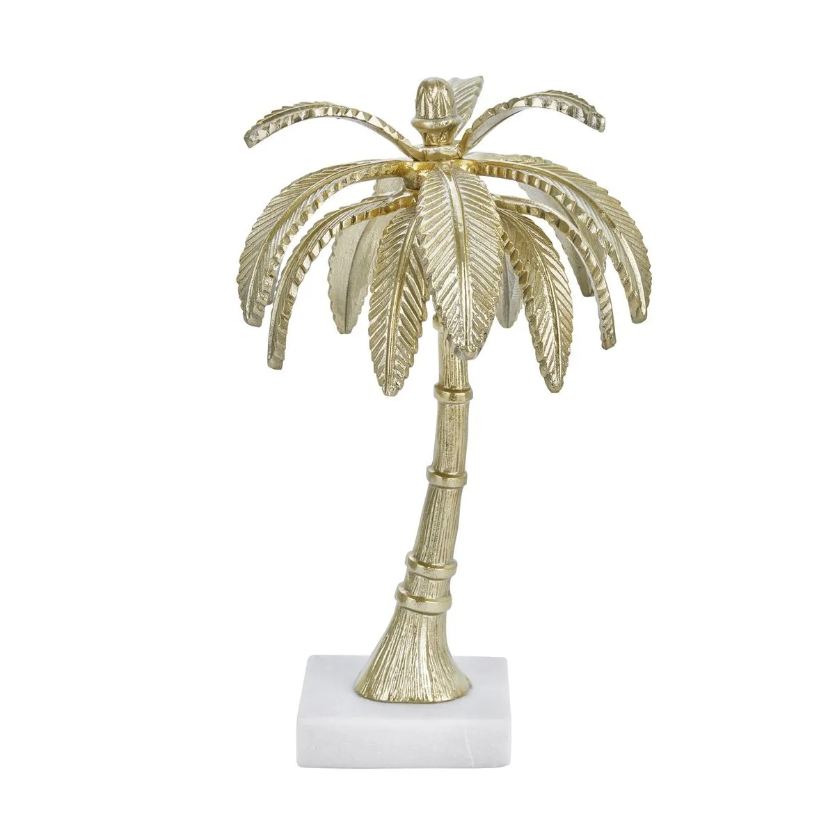 ALUMINUM 16" PALM TREE DECORATION, BRASS ANT.