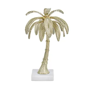 ALUMINUM 16" PALM TREE DECORATION, BRASS ANT.