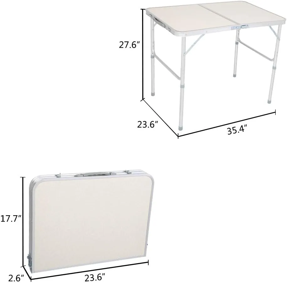 Aluminum Alloy Folding Table,Multipurpose Portable Aluminum Alloy Folding Table (90 x 60 x 70cm)