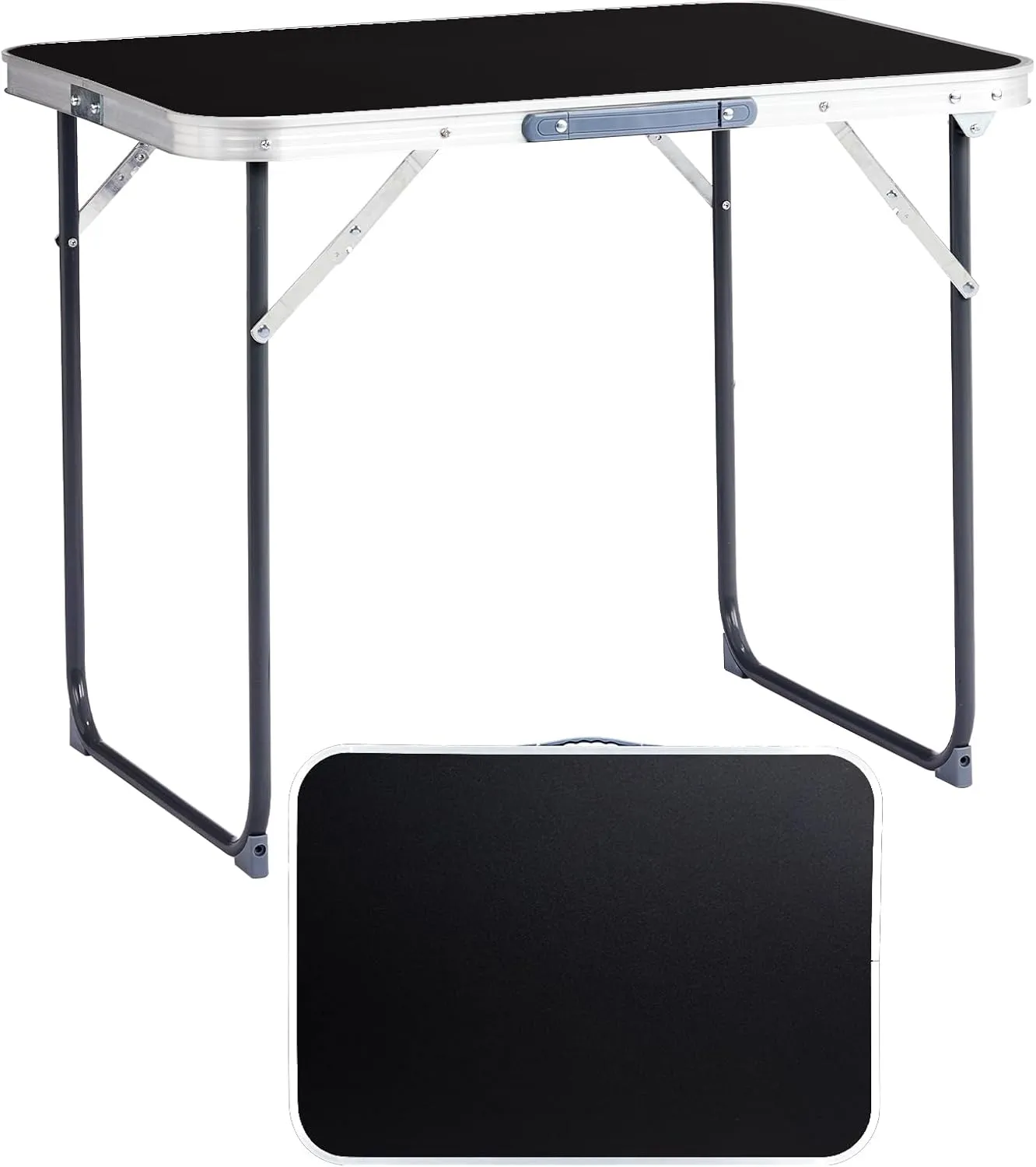 Aluminum Camping Folding Table, Easy Assemble, for Garden, Backyard, Courtyard, Beach. (Black, 27.56" Lx 19.69" Wx 23.62" H)