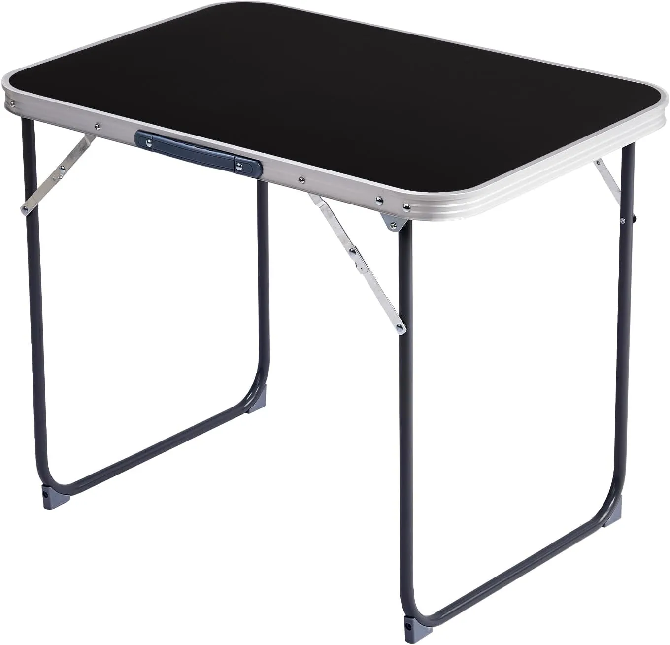 Aluminum Camping Folding Table, Easy Assemble, for Garden, Backyard, Courtyard, Beach. (Black, 27.56" Lx 19.69" Wx 23.62" H)