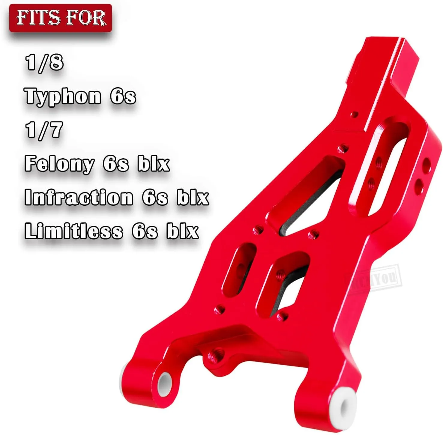 Aluminum Front Lower Suspension A Arms Upgrades Part for 1/8 Typhon 6S,1/7 Felony 6S BLX Infraction 6S BLX Limitless 6S BLX,2pcs Front Lower Arms Hops up w/Pivot Balls,Red