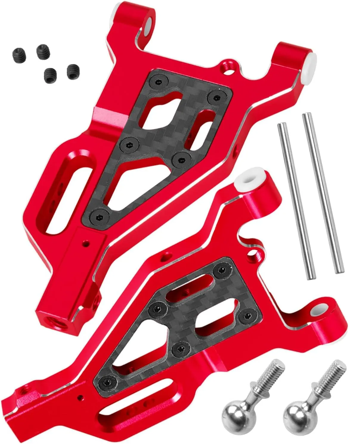 Aluminum Front Lower Suspension A Arms Upgrades Part for 1/8 Typhon 6S,1/7 Felony 6S BLX Infraction 6S BLX Limitless 6S BLX,2pcs Front Lower Arms Hops up w/Pivot Balls,Red