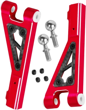 Aluminum Front Upper Suspension A Arms Upgrades Part for 1/8 Typhon 6S,1/7 Felony 6S BLX Infraction 6S BLX Limitless 6S BLX,2pcs Front Upper Arms Hops up w/Pivot Balls,Red