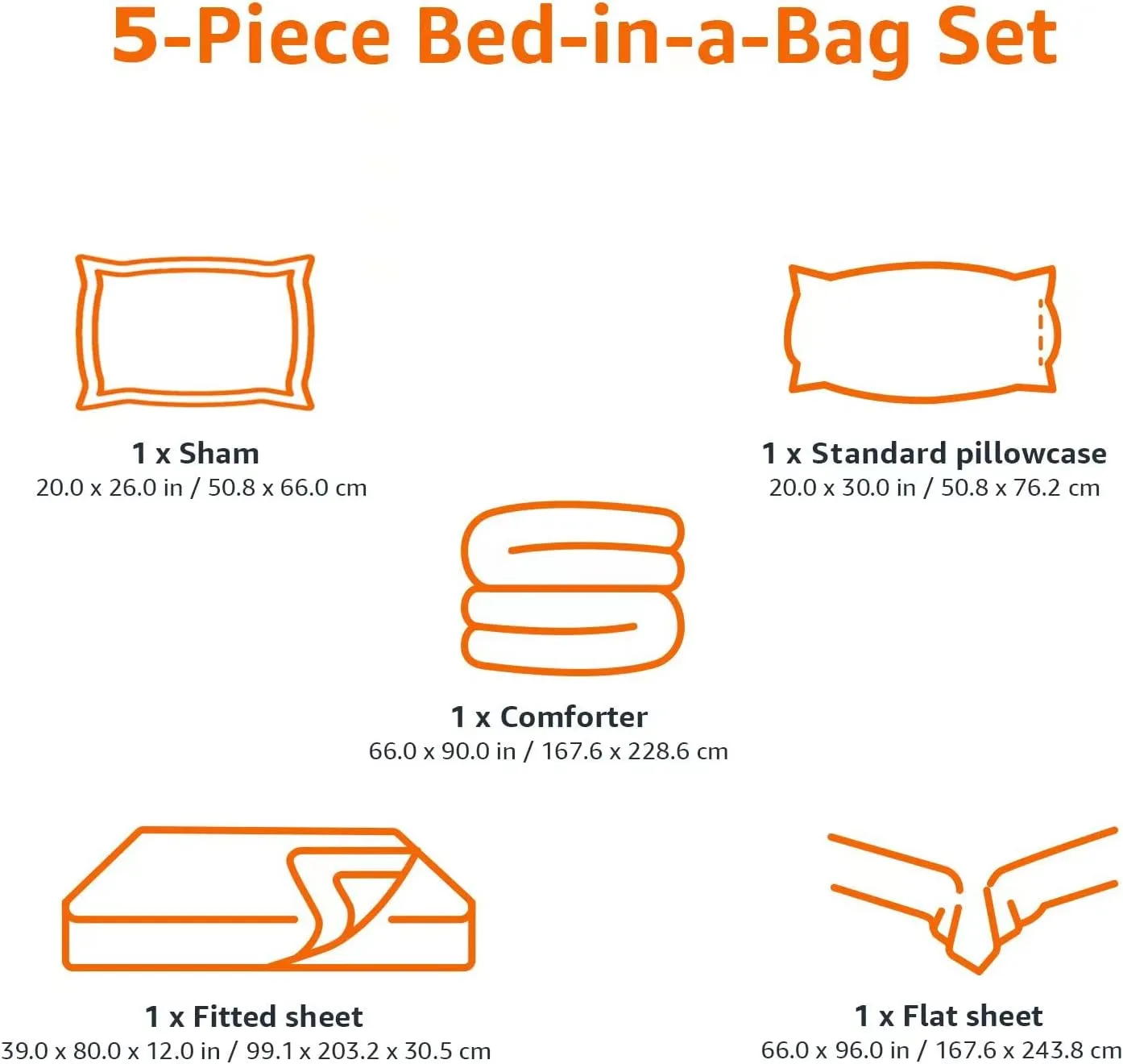 Amazon Basics 5-Piece Lightweight Microfiber Comforter Set with Sheets ,Bed-in-a-Bag Sheets, Blue Striped Bedding, Twin/Twin XL
