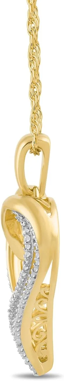 Amazon Essentials Sterling Silver Diamond Heart Pendant Necklace (previously Amazon Collection)